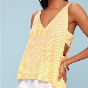 Lulus yellow tie back tank
